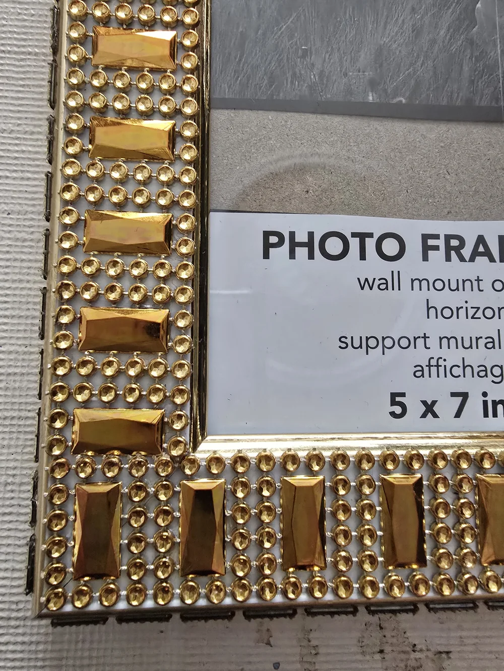 Gold Beaded 5x7 Photo New 2 Piece Handmade Can Be Separate Handmade